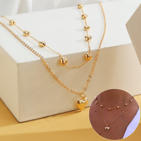 Gold Double Heart Necklace™ – Elegant Romantic Jewelry for Women