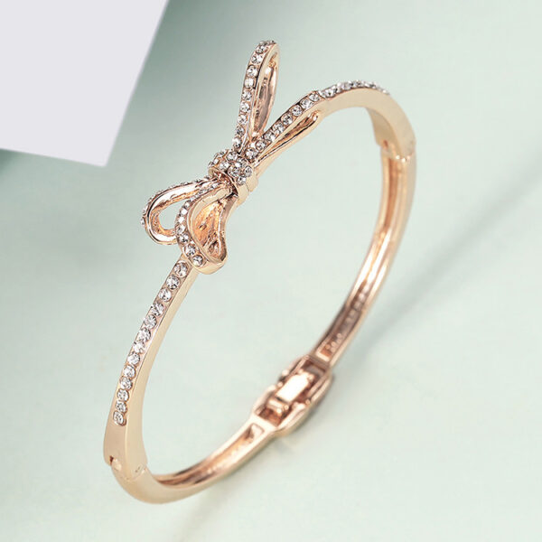 Diamond Bow Rose Gold Bracelet™ – Elegant Alloy Bracelet for Women