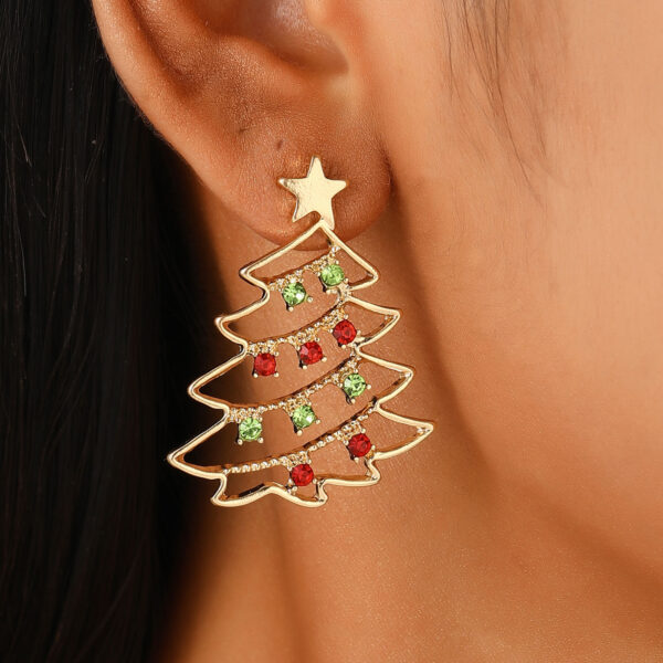 Christmas Earrings With Christmas Tree Colorful Zircon™ – Festive Party Jewelry for Women