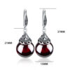 Vintage Round Garnet Earrings™ – Classic Elegance in Deep Red