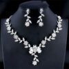 131b4381-4823-4798-a3c0-d0f972bd3db4.jpg Golden Zircon Jewelry Set Bridal Necklace Earrings Wedding Two-piece Set