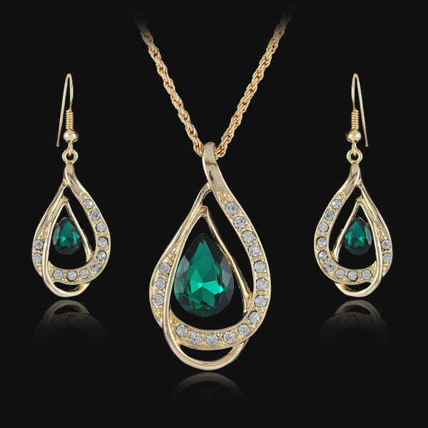 Double Drop Crystal Set Necklace & Earrings™ – Elegant Sparkling Jewelry Set