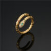 1618280726164.jpg Fashion Gold Color Snake Ring For Women Girl Adjustable Exquisite Shiny Cubic Zirconia Finger Ring Wedding Jewelry Gift