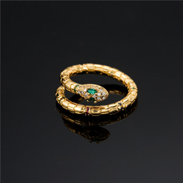 1618280726165.jpg Fashion Gold Color Snake Ring For Women Girl Adjustable Exquisite Shiny Cubic Zirconia Finger Ring Wedding Jewelry Gift