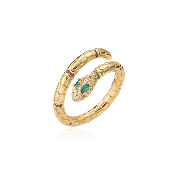 1618280726166.jpg Fashion Gold Color Snake Ring For Women Girl Adjustable Exquisite Shiny Cubic Zirconia Finger Ring Wedding Jewelry Gift