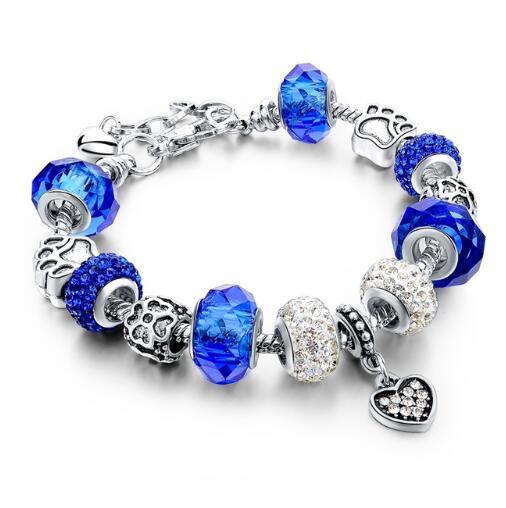 Crystal Beads Charm Bracelet™ – Elegant Snake Chain Bangle for Women’s Jewelry