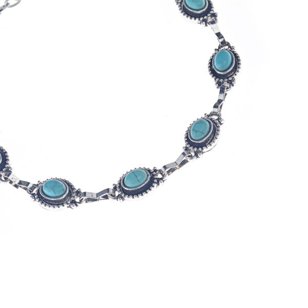 Retro Ethnic Turquoise Anklet™ – Boho Alloy Foot Chain Jewelry for Women