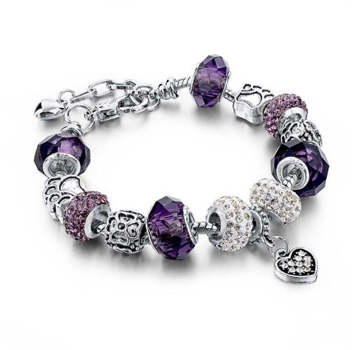 Crystal Beads Charm Bracelet™ – Elegant Snake Chain Bangle for Women’s Jewelry