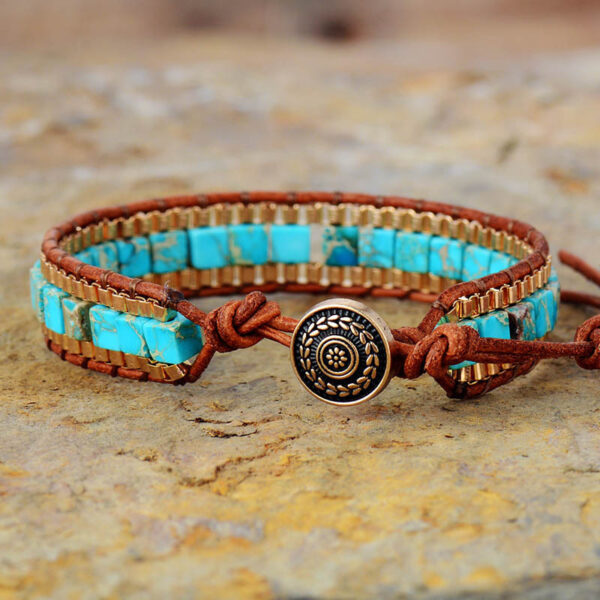 Imperial Stone Leather Bracelet™ – Hand-Woven Fashion Jewelry for Men & Women