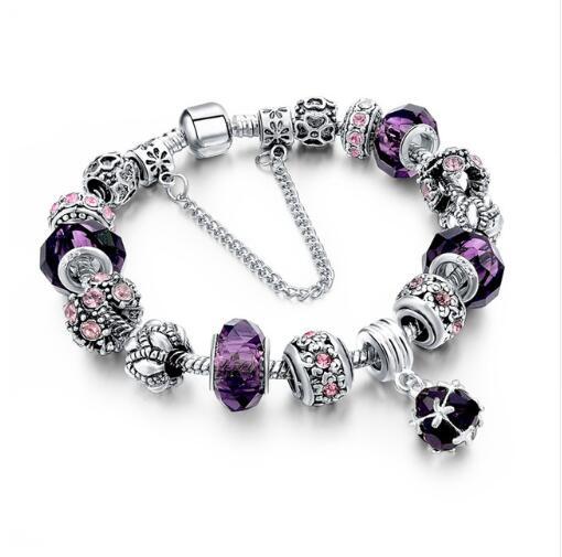 Crystal Beads Charm Bracelet™ – Elegant Snake Chain Bangle for Women’s Jewelry