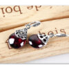 Vintage Round Garnet Earrings™ – Classic Elegance in Deep Red