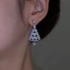 Women’s High-Quality Silver Needle Christmas Tree Earrings™ – Elegant Holiday Jewelry