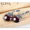 Vintage Round Garnet Earrings™ – Classic Elegance in Deep Red