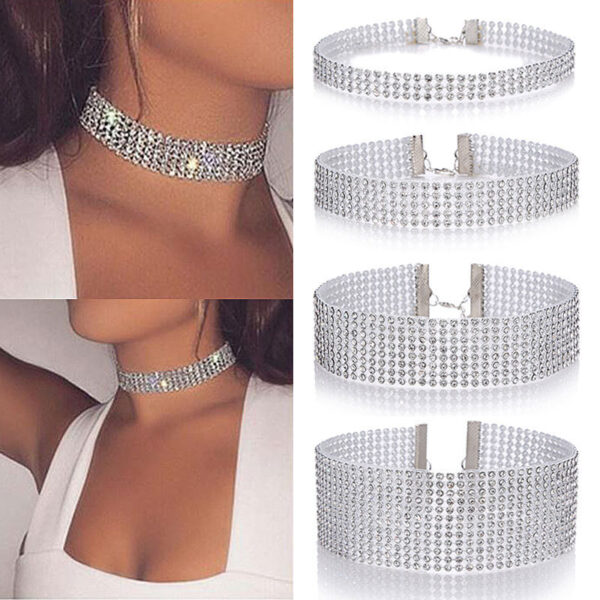 Fashion Women Full Crystal Rhinestone Choker Necklace™ – Sparkling Wedding Jewelry