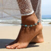 Retro Ethnic Turquoise Anklet™ – Boho Alloy Foot Chain Jewelry for Women