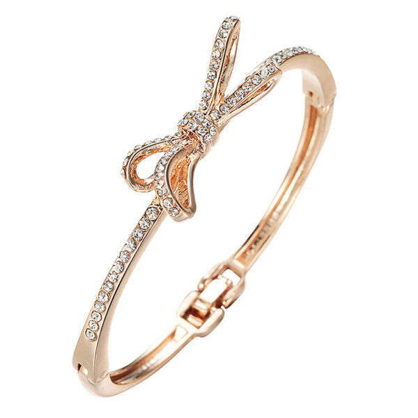 Diamond Bow Rose Gold Bracelet™ – Elegant Alloy Bracelet for Women