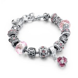 Crystal Beads Charm Bracelet™ – Elegant Snake Chain Bangle for Women’s Jewelry