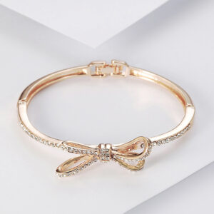 Diamond Bow Rose Gold Bracelet™ – Elegant Alloy Bracelet for Women
