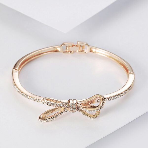 Diamond Bow Rose Gold Bracelet™ – Elegant Alloy Bracelet for Women