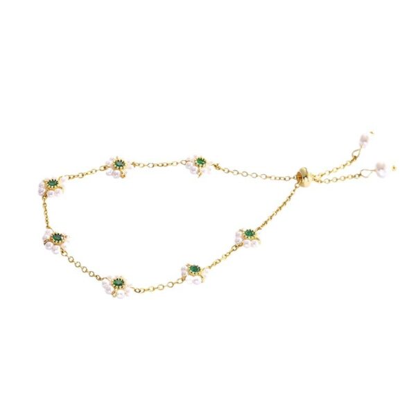 O1CN011KGOpT2N6fYHoyRJx_2216640519914-0-cib.jpg Pearl Flowers Bracelet All-match Fashion Adjustable Chain Bracelet