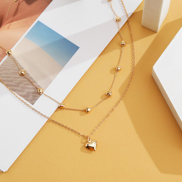 Gold Double Heart Necklace™ – Elegant Romantic Jewelry for Women