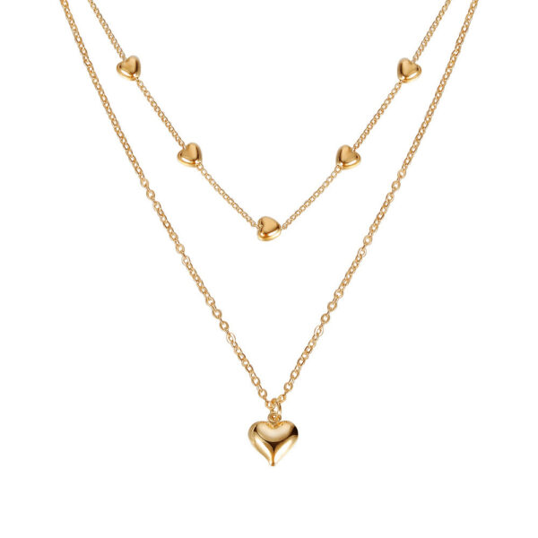 Gold Double Heart Necklace™ – Elegant Romantic Jewelry for Women