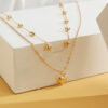 Gold Double Heart Necklace™ – Elegant Romantic Jewelry for Women