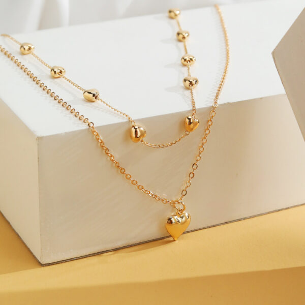 Gold Double Heart Necklace™ – Elegant Romantic Jewelry for Women