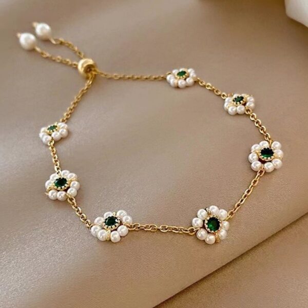 O1CN01qyGCZP2N6fYJPyoGP_2216640519914-0-cib.jpg Pearl Flowers Bracelet All-match Fashion Adjustable Chain Bracelet