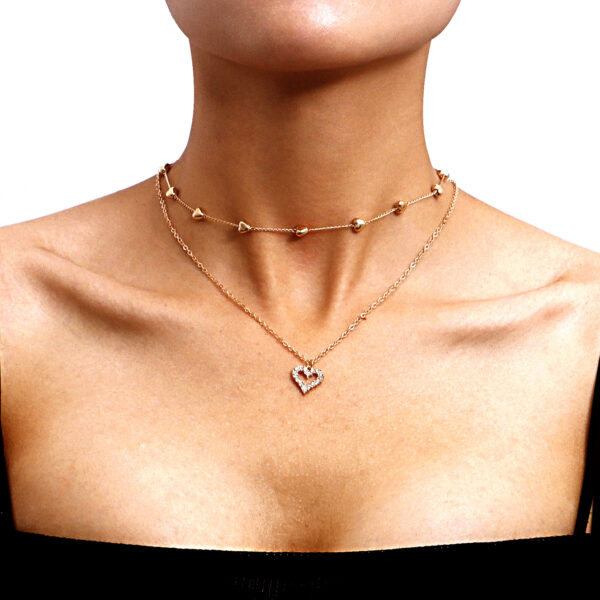 Gold Double Heart Necklace™ – Elegant Romantic Jewelry for Women