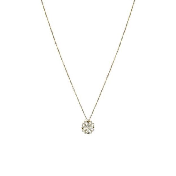 Retro Four-Leaf Clover Magnetic Heart Pendant Necklace™ – Foldable Love Choker for Women