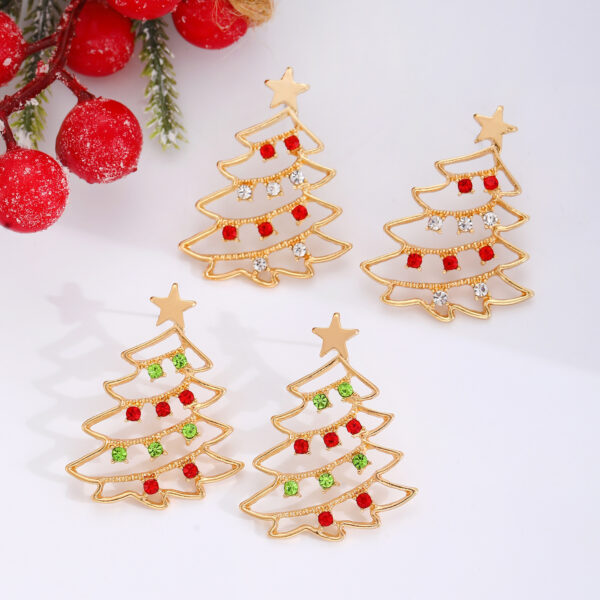Christmas Earrings With Christmas Tree Colorful Zircon™ – Festive Party Jewelry for Women