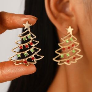 Christmas Earrings With Christmas Tree Colorful Zircon™ – Festive Party Jewelry for Women