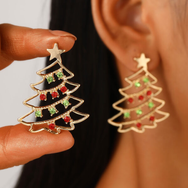 Christmas Earrings With Christmas Tree Colorful Zircon™ – Festive Party Jewelry for Women