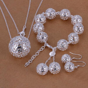 Exquisite Jewelry™ – Silver-Plated Three-Dimensional Ball Pendant Necklace for Women