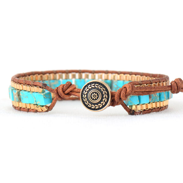 Imperial Stone Leather Bracelet™ – Hand-Woven Fashion Jewelry for Men & Women