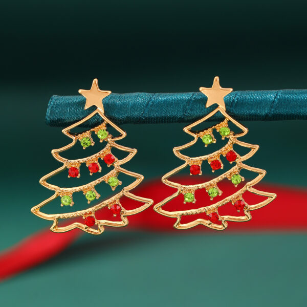 Christmas Earrings With Christmas Tree Colorful Zircon™ – Festive Party Jewelry for Women