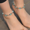 Retro Ethnic Turquoise Anklet™ – Boho Alloy Foot Chain Jewelry for Women