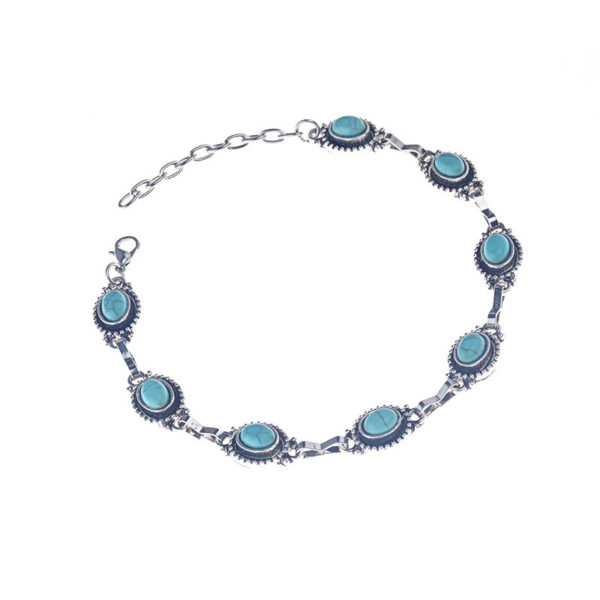 Retro Ethnic Turquoise Anklet™ – Boho Alloy Foot Chain Jewelry for Women