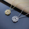 Retro Four-Leaf Clover Magnetic Heart Pendant Necklace™ – Foldable Love Choker for Women