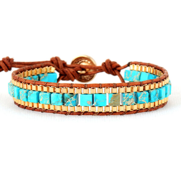Imperial Stone Leather Bracelet™ – Hand-Woven Fashion Jewelry for Men & Women