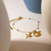 e36015b2-e001-4475-a7e3-0bdd4cfd0b03.jpg 18K Gold Shell & Starfish Bracelet – Pearl Chain Summer Jewelry