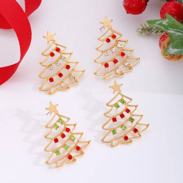 Christmas Earrings With Christmas Tree Colorful Zircon™ – Festive Party Jewelry for Women