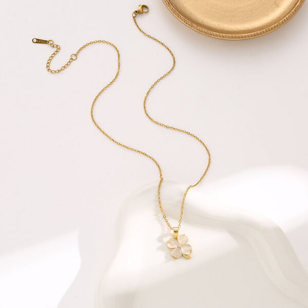 Gold Plated Enamel Sakura Flower Necklace, Flower Necklace, Gold Sakura Flower Necklace, Christmas Gift, Gift for her, Everyday Necklace