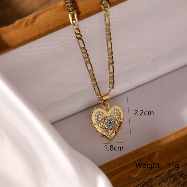 0bd7ef6e-d004-42c7-bcb9-903983615b16.jpg Fashion Jewelry Personality Copper Plated Real Gold Heart-shaped Zircon Pendant Necklace And Earrings Suite