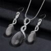 11117433366175.jpg Fashion Opal Jewelry Sets For Woman Cubic zirconia Water Drop Necklace Pendant Earrings Statement Bridal Wedding Party Gift