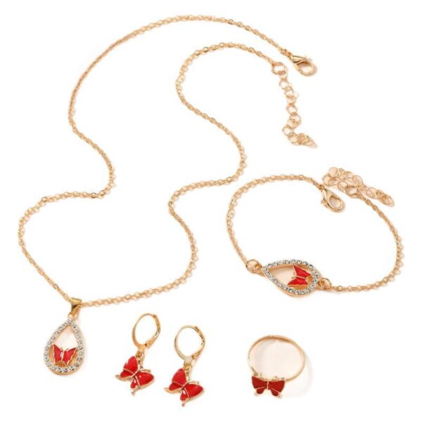 2b78601a-a39e-4bdb-9ce5-de89b810de91.jpg Luxury Women Butterfly Necklace Bracelet Earrings Drop Oil Diamond Jewelry