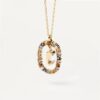 3042816a-214a-4acb-ab48-8d47b4b41ad5.jpg Colored Rhinestone Necklace 26 Alphabet Necklace 18K Fashion Jewelry