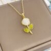 3bcefbe8-63cd-45a7-868a-85138b3dde5e.jpg Women's Laser Gardenia Pendant Necklace Fashionable And Versatile Clavicle Chain