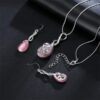 5326626665865.jpg Fashion Opal Jewelry Sets For Woman Cubic zirconia Water Drop Necklace Pendant Earrings Statement Bridal Wedding Party Gift